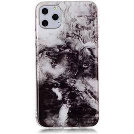 Mobigear Marble iPhone 11 Pro Hoesje Flexibel TPU Backcover - Zwart / Wit