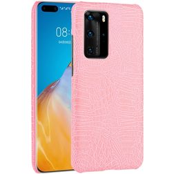 Mobigear Croco Huawei P40 Pro Hoesje Hardcase Backcover - Roze