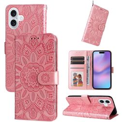 Mobigear Sunflower iPhone 17 Hoesje Bookcase Portemonnee - Roze