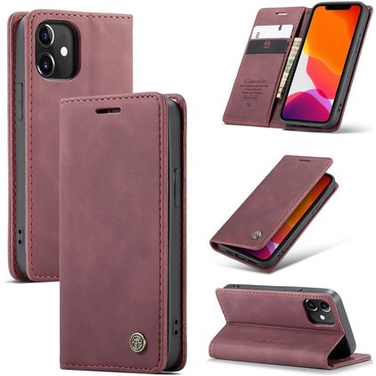 Caseme 013 iPhone 12 Mini Hoesje Bookcase Portemonnee - Rood