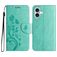 Mobigear Flowers iPhone 16 Hoesje Bookcase Portemonnee - Groen