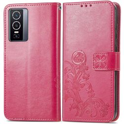 Mobigear Clover Vivo Y76 Hoesje Bookcase Portemonnee - Magenta