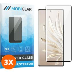 Mobigear Premium HONOR 70 Glazen Screenprotector - Case Friendly - Zwart (3-Pack)