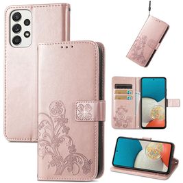 Mobigear Clover Samsung Galaxy A73 Hoesje Bookcase Portemonnee - Roségoud