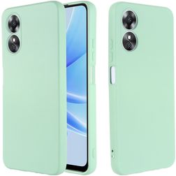 Mobigear Rubber Touch OPPO A17 Siliconen Hoesje Backcover - Groen
