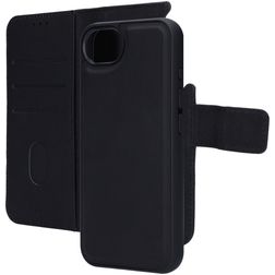 Mobiparts iPhone 16e Hoesje Echt Leer Uitneembare 2in1 Bookcase Portemonnee - Zwart