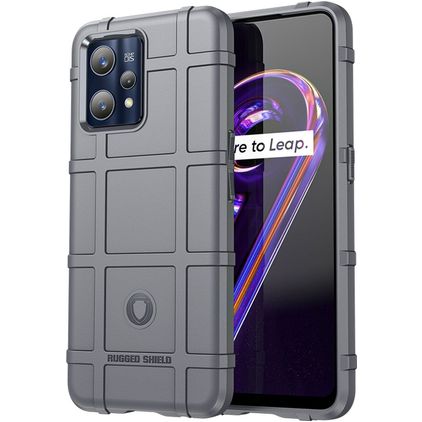 Mobigear Rugged Shield Realme 9 Pro Plus Hoesje Flexibel TPU Backcover Shockproof - Grijs