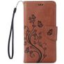 Mobigear Flowers iPhone 8 Hoesje Bookcase Portemonnee - Bruin