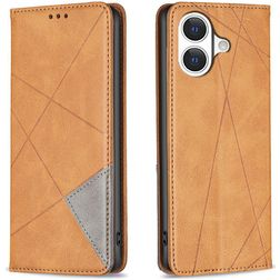 Mobigear Rhombus Slim iPhone 17 Hoesje Bookcase - Cognac