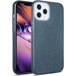Mobigear Glitter iPhone 12 Pro Max Hoesje Hardcase Backcover - Donkerblauw