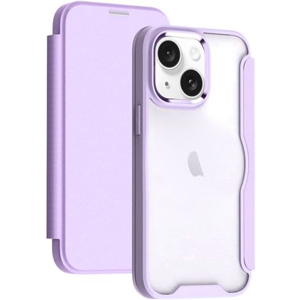 Mobigear Smart Fit iPhone 15 Hoesje Hardcase Bookcase - Paars