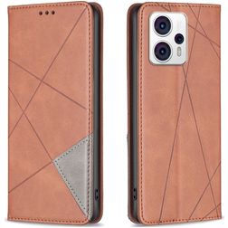 Mobigear Rhombus Slim Motorola Moto G23 Hoesje Bookcase - Bruin