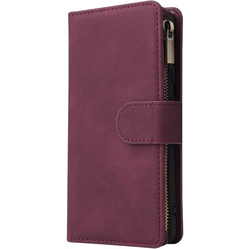 Mobigear Zipper Samsung Galaxy A41 Hoesje Bookcase Portemonnee - Rood