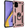 Mobigear Armor Ring Samsung Galaxy A51 Hoesje Hardcase Backcover Shockproof met Ringhouder - Roségoud
