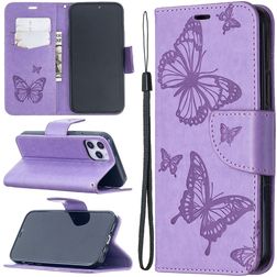 Mobigear Butterfly iPhone 12 Hoesje Bookcase Portemonnee - Paars