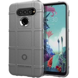 Mobigear Rugged Shield LG K51s Hoesje Flexibel TPU Backcover Shockproof - Grijs