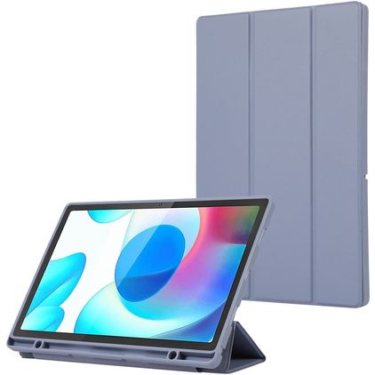 Mobigear Tri-Fold Gel Samsung Galaxy Tab A9 Plus (2023) Hoes TPU,Kunstleer Bookcase + Stylus Houder - Paars