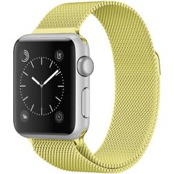 Mobigear Color Loop Milanese Apple Watch Bandje Magneetsluiting - 49/46/45/44 mm - Geel