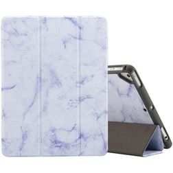 Mobigear Tri-Fold Marble iPad 6 (2018) Hoes Bookcase + Stylus Houder - Paars
