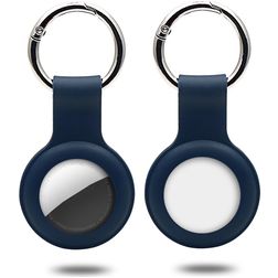 Mobigear Keychain Apple AirTag Hoesje Flexibel Siliconen Sleutelhanger - Donkerblauw
