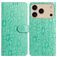 Mobigear Flowers iPhone 17 Pro Hoesje Bookcase Portemonnee - Groen