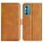 Mobigear Slim Magnet Motorola Edge 30 Hoesje Bookcase Portemonnee - Cognac
