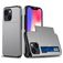 Mobigear Card iPhone 15 Plus Hoesje Hardcase Backcover Shockproof met Pasjeshouder - Grijs