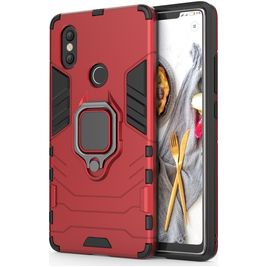 Mobigear Armor Ring Xiaomi Mi 8 SE Hoesje Hardcase Backcover Shockproof met Ringhouder - Rood Mobigear Armor Ring Xiaomi Mi 8 SE Hoesje Hardcase Backcover Shockproof met Ringhouder - Rood