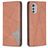 Mobigear Rhombus Slim Motorola Moto E32 Hoesje Bookcase - Bruin
