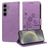 Mobigear Flowers Samsung Galaxy S25 Hoesje Bookcase Portemonnee - Paars