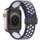 Mobigear Sport Plus Mag Siliconen Apple Watch Bandje Magneetsluiting - 42/41/40/38 mm - Wit / Marineblauw