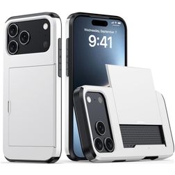 Mobigear Card iPhone 18 Pro Max Hoesje Hardcase Backcover Shockproof met Pasjeshouder - Wit