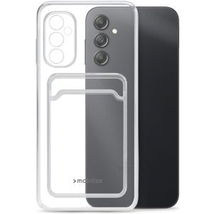 Mobilize Gelly Card Doorzichtig Samsung Galaxy A34 Hoesje Flexibel TPU Backcover met Pasjeshouder - Transparant