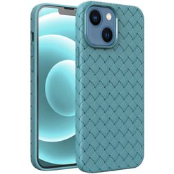 Mobigear Woven iPhone 14 Plus Hoesje Flexibel TPU Backcover - Blauw