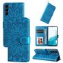 Mobigear Sunflower Samsung Galaxy S23 Hoesje Bookcase Portemonnee - Blauw