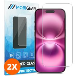 Mobigear iPhone 16 Glazen Screenprotector - Case Friendly (2-Pack)