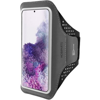 Mobiparts Comfort Fit Telefoonhouder Hardlopen Samsung Galaxy S20 Plus Sport Hoesje Neopreen Sportarmband - Zwart