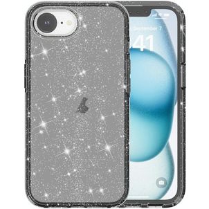 Mobigear Crystal Glitter iPhone 17e Hoesje Hardcase Backcover - Zwart