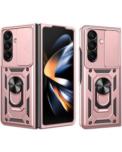 Mobigear Armor Ring Cam Slide Samsung Galaxy Z Fold 8 Ultra Hoesje Hardcase Backcover Shockproof met Ringhouder en Camera Slider - Roségoud