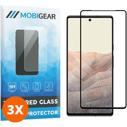 Mobigear Premium Google Pixel 6 Glazen Screenprotector - Case Friendly - Zwart (3-Pack)