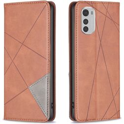 Mobigear Rhombus Slim Motorola Moto E32 Hoesje Bookcase - Bruin