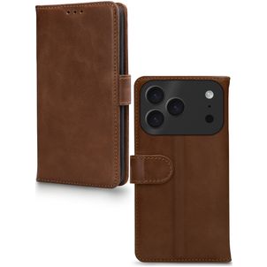 Mobilize Wallet iPhone 17 Pro Hoesje Echt Leer Bookcase Portemonnee - Bruin