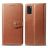 Mobigear Snap Button Samsung Galaxy A41 Hoesje Bookcase Portemonnee - Cognac
