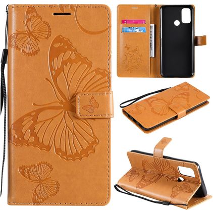 Mobigear Butterfly OPPO A53s Hoesje Bookcase Portemonnee - Cognac