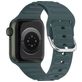 Mobigear Bumpy Siliconen Apple Watch Bandje Gespsluiting - 49/46/45/44 mm - Groen