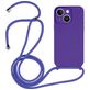 Mobigear Lanyard iPhone 15 Siliconen Hoesje met koord - Paars