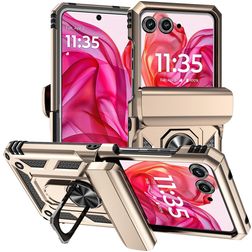 Mobigear Armor Ring Motorola Razr 50 Hoesje Hardcase Backcover Shockproof met Ringhouder - Goud
