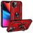 Mobigear Armor Ring iPhone 14 Hoesje Hardcase Backcover Shockproof met Ringhouder - Rood