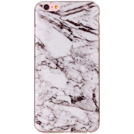 Mobigear Marble iPhone 6 Plus Hoesje Flexibel TPU Backcover - Wit