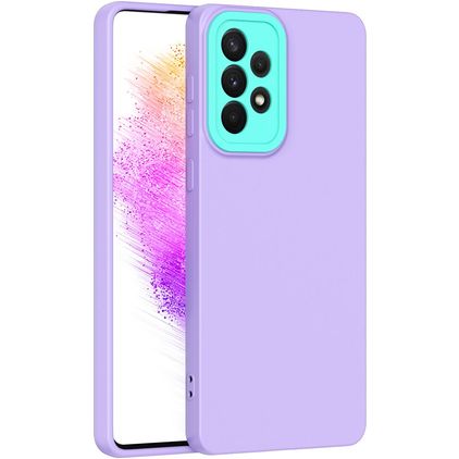 Mobigear Colors Samsung Galaxy A73 Hoesje Flexibel TPU Backcover - Paars